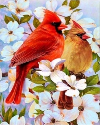 Dijamantno slikanje ptice na grani 30 × 40 cm