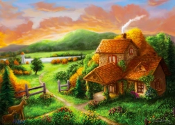ENJOY puzzle kućica u suton – 1000 dijelova