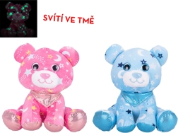 Plišani medo 20 cm s maramom, svijetli u mraku