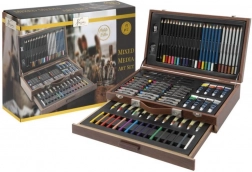 Veliki drveni kreativni kovčeg – set od 91 dijela za slikanje i crtanje