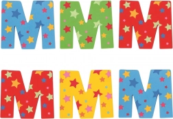 Šareno drveno slovo Zvjezdica M