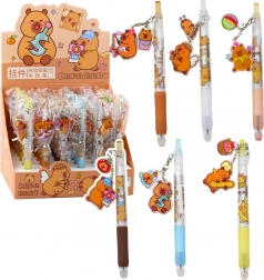 Gel olovka Kapibara s privjeskom plava tinta 14,5 cm