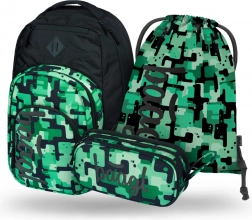 Set BAAGL Coolmate Zeleni: ruksak, pernica, vrećica