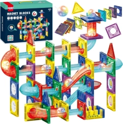Woopie magnetski građevinski set 3D kuglična staza, 105 dijelova