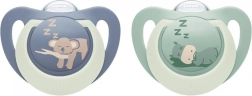 Duda NUK First Choice Night 6–18 mj., 2 kom, hippo/koala