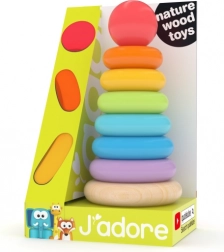 Dugin prstenovi na štapu – drvena edukativna igračka za najmlađe