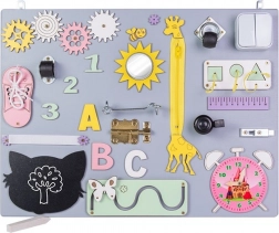 Drvena manipulativna senzorička ploča 50 × 37,5 cm, siva