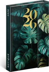 Tjedni magnetni dnevnik Monstera 2026, 11 x 16 cm