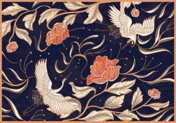 Puzzle Vrt Tajni: Ždralovi i cvijeće 500 dijelova