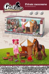 Igraći set s konjićem, lutkom i dodacima