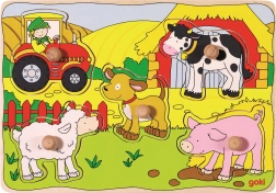 Goki drvena slagalica s umetanjem – na selu