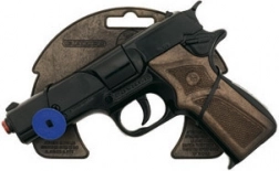 Policijski metalni pištolj na kapisle, crni, 8 hitaca