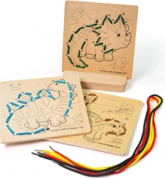 Bigjigs Toys Provlačenje prema brojevima Dinosauri