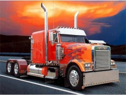 Dijamantno slikanje Crveni kamion s plamenovima 30x40 cm
