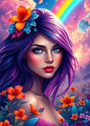 Puzzle Djevojka u duginim bojama 500 dijelova od Alipsona