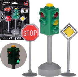 svjetlosna semaforska igračka sa zvukom i 2 prometna znaka