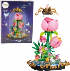 Konstrukcijski set Vječna ruža u kupoli – dekorativna kompozicija od 257 dijelova