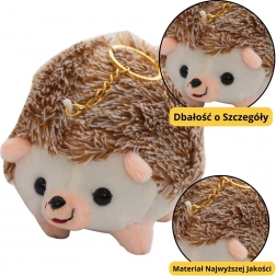 Plišani ježurak privjesak smeđi 9 cm