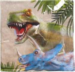 Party salvete s motivom dinosaura 33 × 33 cm, 20 kom