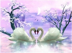 dijamantno slikanje labuđa ljubav 30 × 40 cm