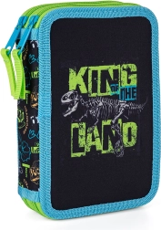 Dvoslojna školska pernica Premium dinosaurus