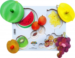 Drvene slagalice s pločama 6 komada - Gulimo i režemo plodove