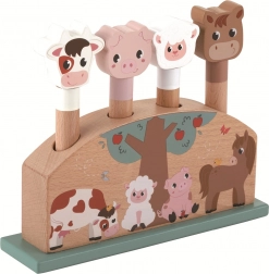izbacivačke životinjice farma – drvena pop-up igračka za najmlađe