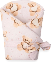 Dječja zamotnica New Baby Love Teddy 80×80 cm ružičasta