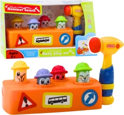 Interaktivni čekić s osvijetljenim krticama – građevinska zabava za djecu