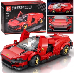 Tehnička građevna set – futuristički crveni supersport s podiznim vratima, 275 dijelova