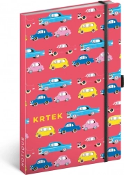 Rupčasto crtani notes s tvrdim koricama 13 × 21 cm s gumicom i držačem