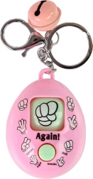 Ružičasti privjesak za ključeve s igrom kamen, papir, škare