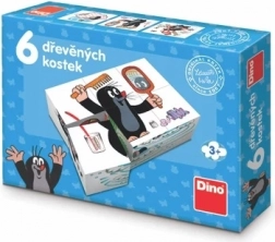 Dino drvene slikovne kocke KRTIĆ 6 kom