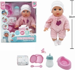 lutka 35 cm pije i piški Tosia s dodacima