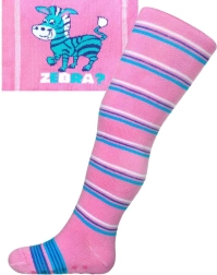 Pamučne hulahopke s ABS-om New Baby ružičaste zebra s prugama vel. 104–110