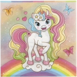 Papirnate salvete Jednorog 33 × 33 cm, 12 kom