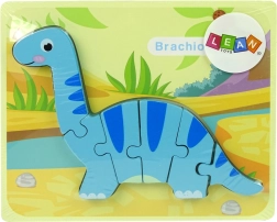 Drvene puzzle dinosaurus brachiosaurus plavi