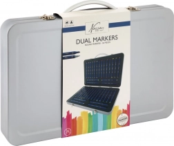 Set dvostranih flomastera 36 kom u metalnom koferu