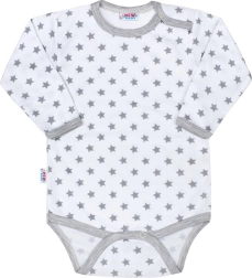 New Baby Classic II sivi bodi za bebe sa zvjezdicama