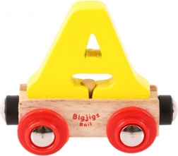 Drveni vagončić za vlak s slovom A