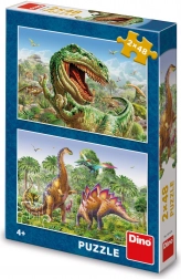 Puzzle DINO dvoboj dinosaura 2×48 dijelova