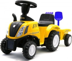 Dječje guralo traktor s prikolicom i alatom New Holland – žuto