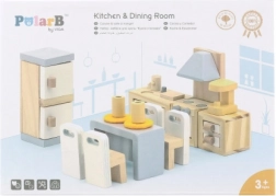 Drvena garnitura namještaja za kuću za lutke Kuhinja i blagovaonica