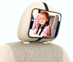 Zadnje dječje ogledalo za automobil za naslon za glavu, podesivo 18,8 × 13,5 cm