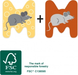 small foot drveno slovo M s mišem