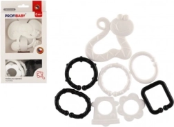 Grickalica životinjica s privjescima crno-bijela