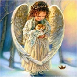 Dijamantna mozaikica - anđeo s mačkicom