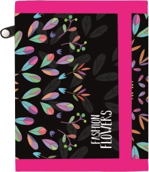 Tekstilni novčanik OXY Fashion s cvjetnim motivom na čičak