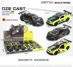 Metalni trkaći autić 1:36 s otvarajućim vratima i pull-back pogonom