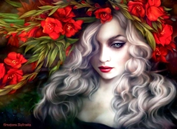 Anatolian puzzle žena u cvijeću 1000 dijelova